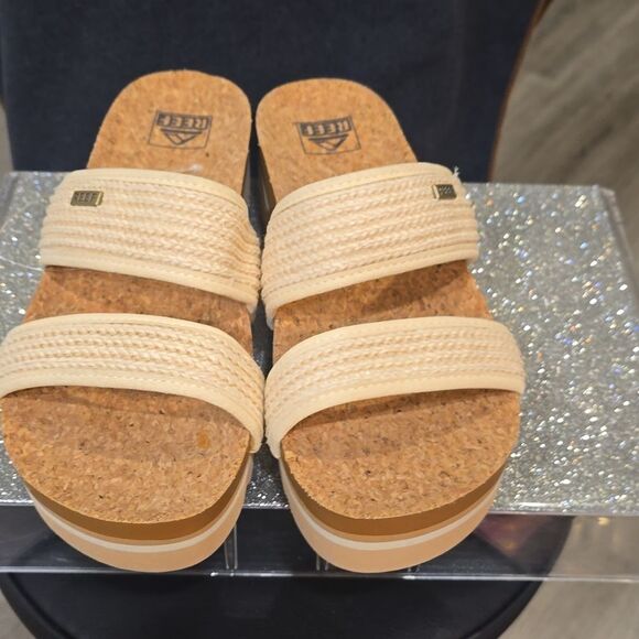 Reef Cushion Vista Hi Slide Sandal- Vintage Raffia - Picture 7 of 9